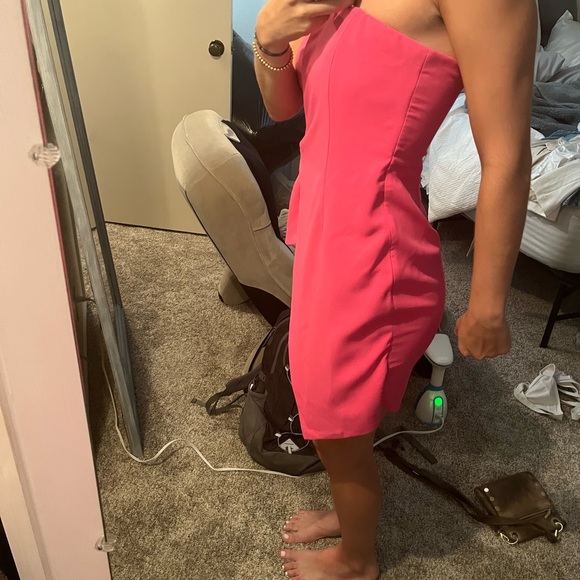 Pink strapless dress with a tie wrap Impeccable Pig - Picture 10 of 10
